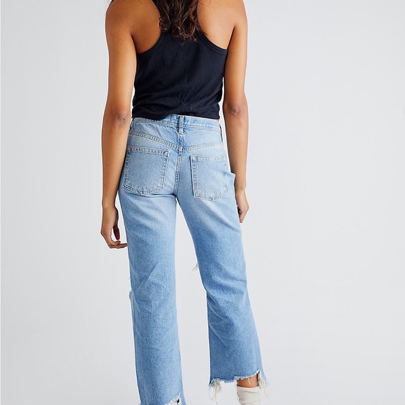 Free People Maggie Mid Rise Straight Leg Jeans. Worn and washed once! - Picture 3 of 7